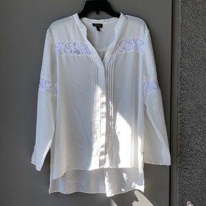 Jones New York white button down top